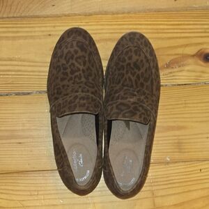 Clarks Brown Leopard‎ Print Womens Shoes